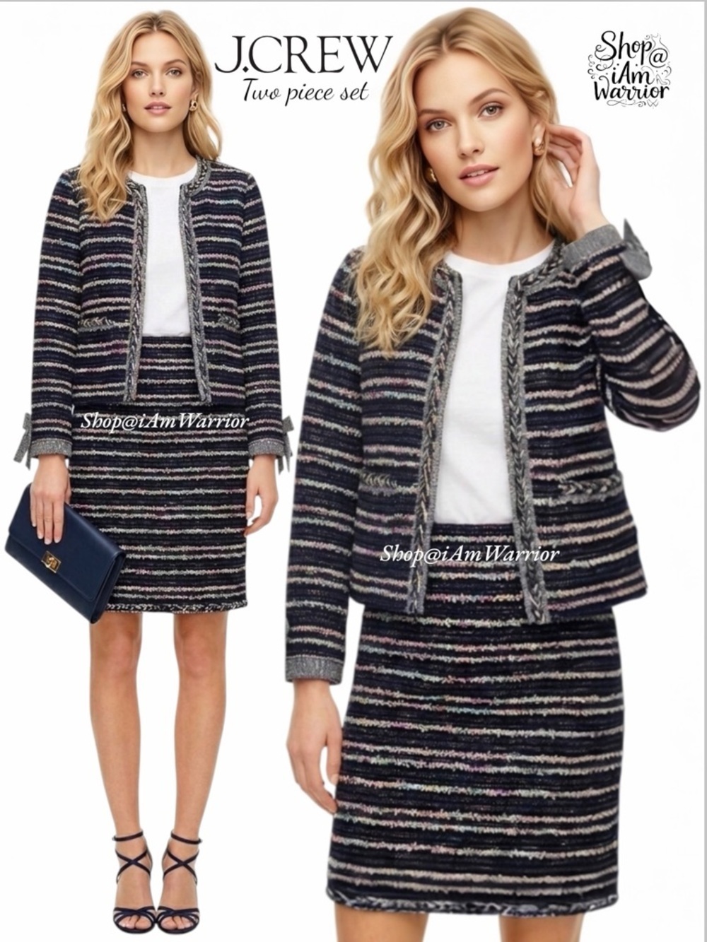 J.Crew NWT confetti tweed lady jacket + pencil skirt *shop@iamwarrior
